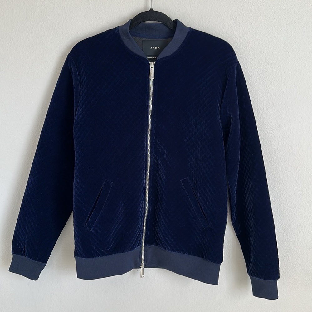 Zara Quilted Dark Blue Jacket